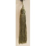 Crown Head Chainette Tassel, 5 1/2 Inch Long with 2 Inch Loop Color Dark Olive